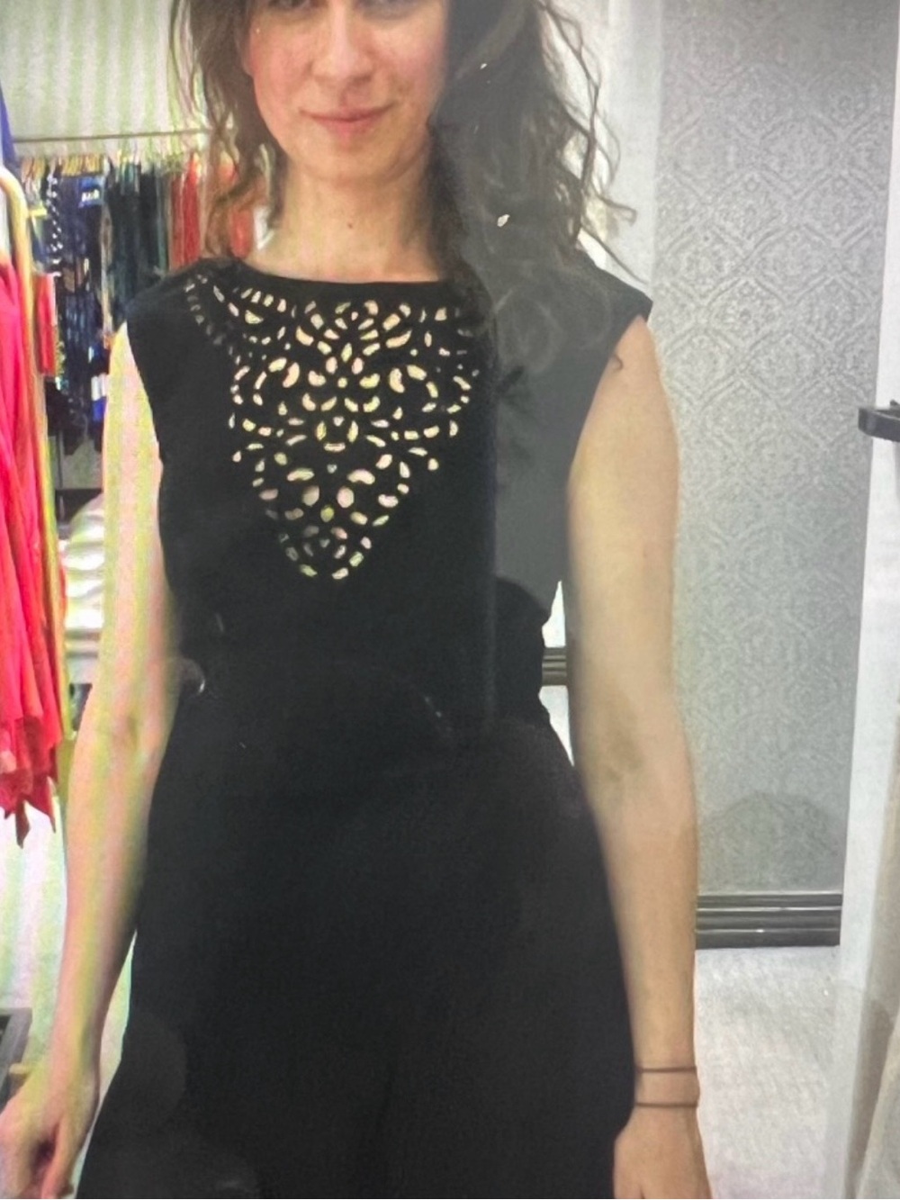 Black Lattice Cache Dress